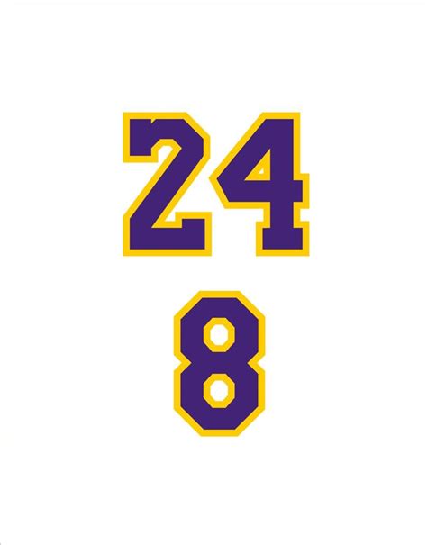 Los Angeles Lakers 8 24 Sticker Decal Nba Basketball Jersey Etsy