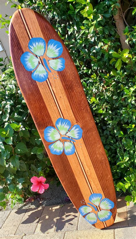 Surfboard Wall Art 4 120 Hawaiian Surf Beach Hibiscus Decor Etsy