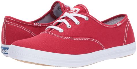 Keds Womens Champion Original Canvas Lace Up Sneaker Red 9 M Us On