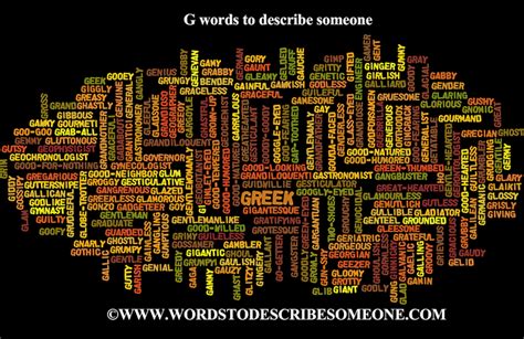 How do you describe someone? G words to describe someone | G words to describe a person