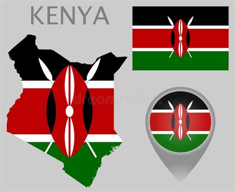 Kenya Flag Map And Map Pointer Stock Vector Illustration Of Diagram
