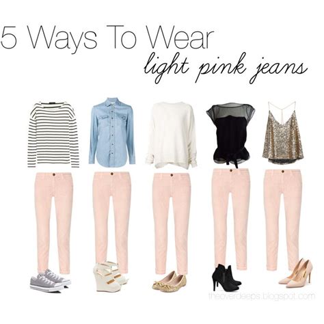 5 Ways To Wear Light Pink Jeans Light Pink Jeans Pink Jeans Outfit