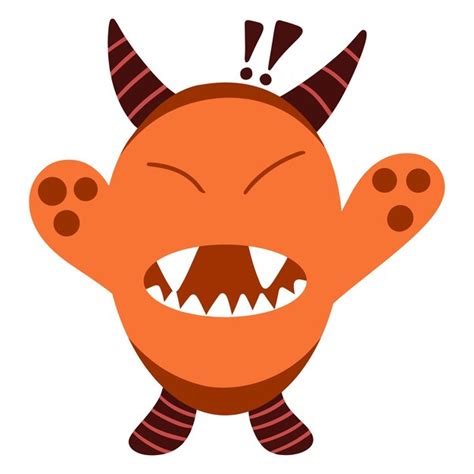 Premium Vector Hand Drawn Monster Angry Flat Design