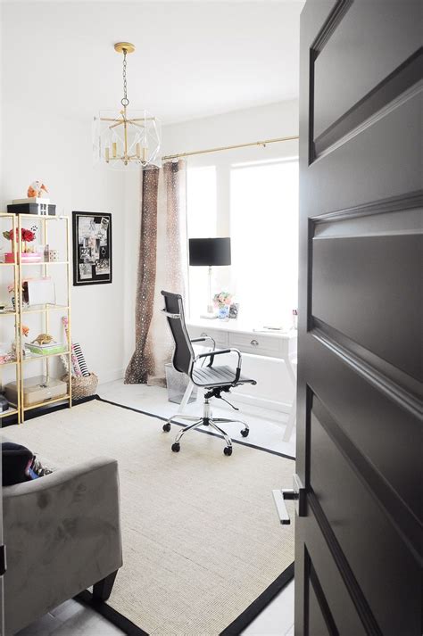 Bright White And Gold Home Office Reveal Monica Wants It Home
