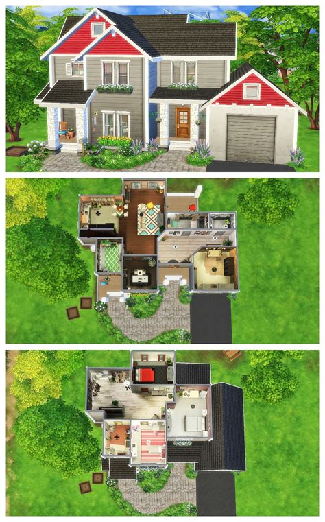 Craftsman House Sims 4 Speed Build Проектирование дома Чертежи