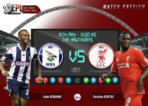 The match is a part of the premier league. West Brom vs Liverpool Preview: Team News Stats and Key ...