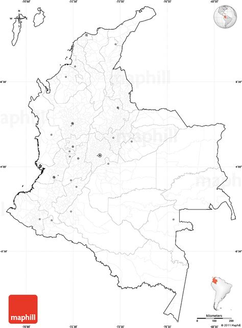 Blank Simple Map Of Colombia Cropped Outside No Labels