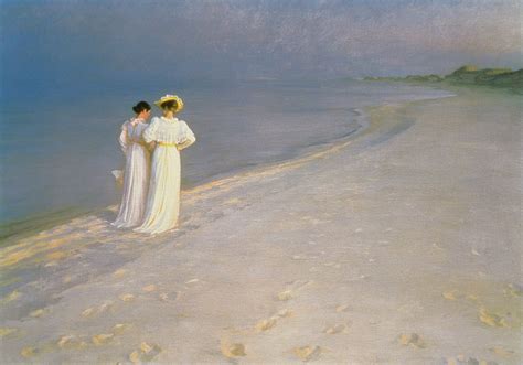 Summer Evening On The Skagen Southern Beach With Anna Ancher And Marie