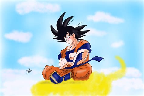 Goku With Flying Nimbus By Artisticwaves On Deviantart