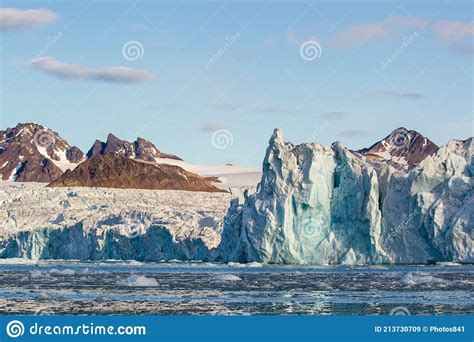 Glaciers And Ice Flows Around The Islands Of Svalbard In The Summer