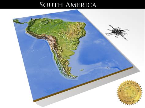 South America High Resolution 3d Relief Maps Cgtrader