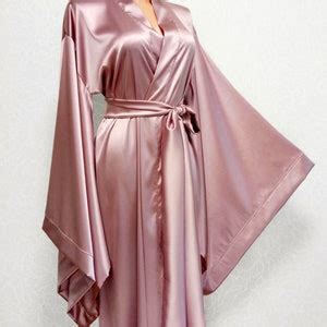 Mulberry Silk Kimono Robe Pink Silk Robe Long Satin Robe Colors