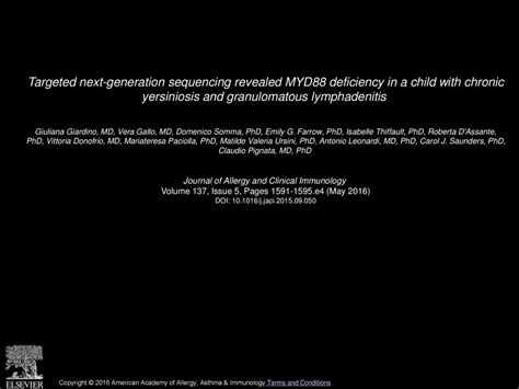 Targeted Next Generation Sequencing Revealed Myd88 Deficiency In A