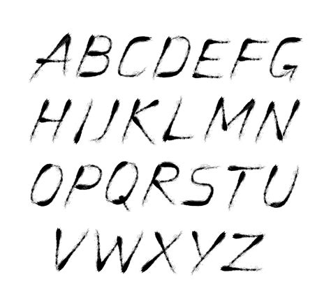 Abc Pintado Diseño Grungy Letras Finas Fuente Manuscrita Alfabeto Sans