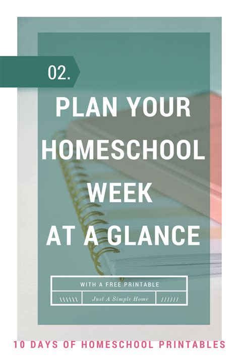 Plan Your Homeschool Week At A Glance Printable Just A Simple Home
