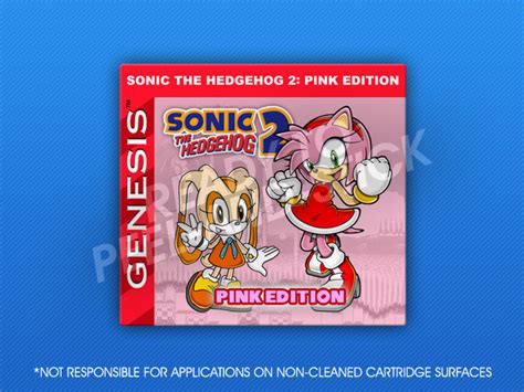 Sega Genesis Sonic The Hedgehog 2 Pink Edition Label Retro Game Cases