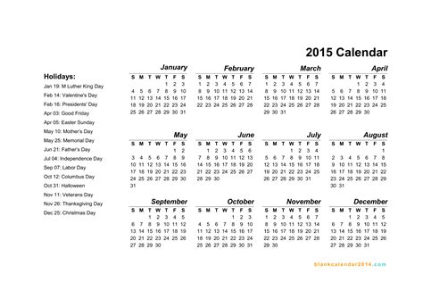 6 Best Images Of 2015 Yearly Calendar Printable Free Pdf 2015