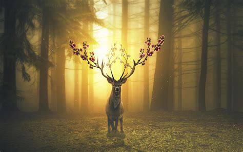 Fantasy Deer HD Wallpaper