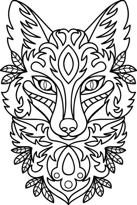 Fox Mandala Coloring Page