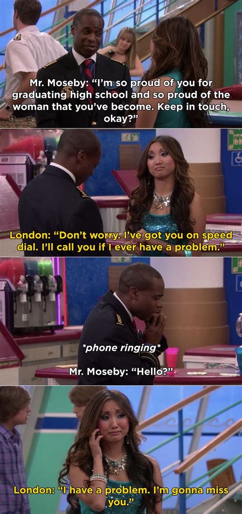 On The Suite Life On Deck When London And Mr Moseby Said Goodbye To