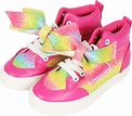 Amazon.com | JoJo Siwa Girls High Top Pink Rainbow Glitter Zip On ...