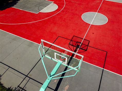 Aerial View Of A Basketball Court Basket Stock Image Image Of High