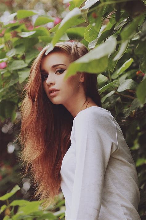 Blue portrait of happy young girl with long brown hair. Image - Pretty-girl-brown-hair 640x960 iPhone 4 wallpaper ...