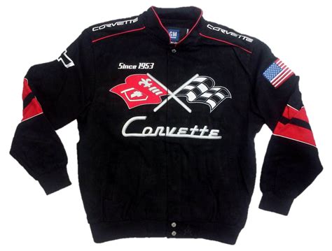 Corvette Mens Twill Jacket With Embroidered Logos By Jh Design The