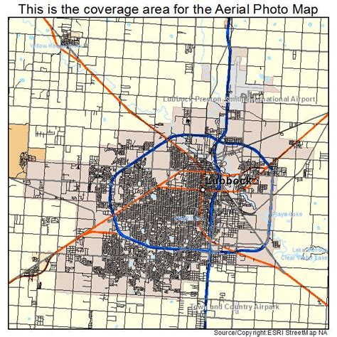 Aerial Photography Map Of Lubbock Tx Texas