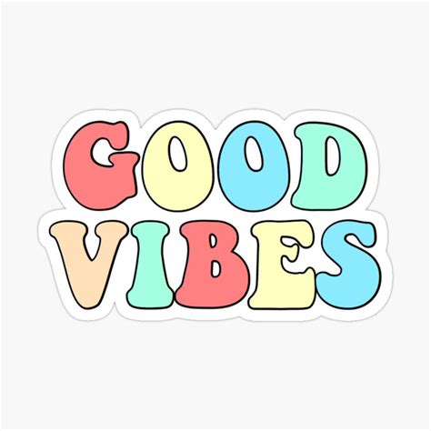 Good Vibes Pastel Sticker Sticker By Katie Erickson In 2020 Good