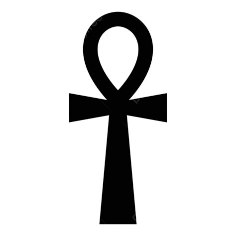Illustration In Flat Style Of A Simple Black Coptic Cross With Ankh