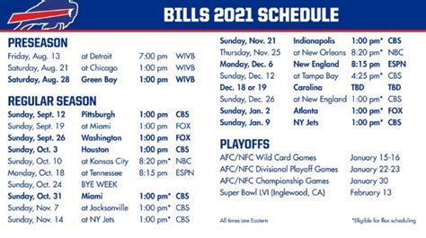 2021 Buffalo Bills Schedule Buffalo Bills Community Forum Bills Fans