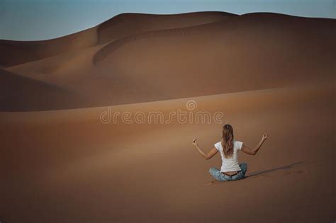 Meditation In Desert Stock Photo Image Of Alone Peaceful 38088390