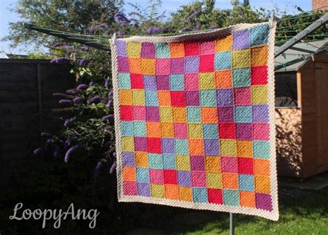 Crochet Patchwork Blanket Multicolour Granny By LoopyAngCrochet