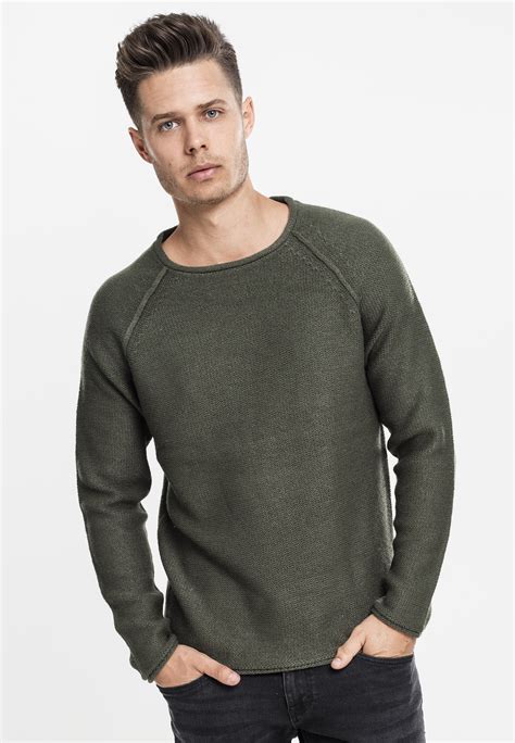 Urban Classics Mens Sweatshirt Jumper Fine Knit Melange Cotton Sweater