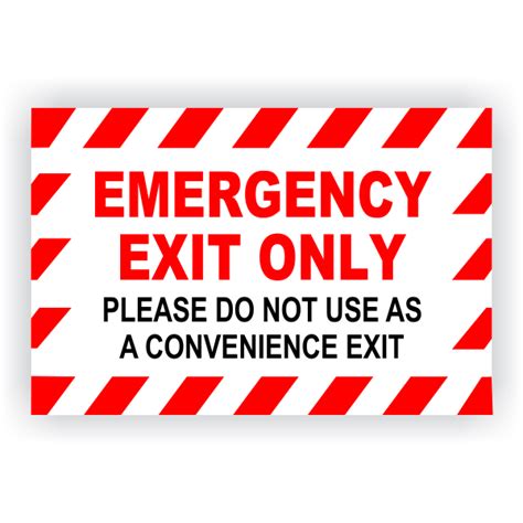Emergency Exit Only Sign Printable