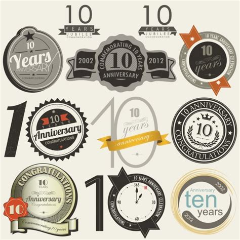 100 Years Anniversary Signs And Cards Collection Stock Vector Image By