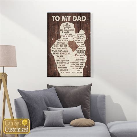 To My Dad Canvas If I Could Give You One Thing In Life Etsy