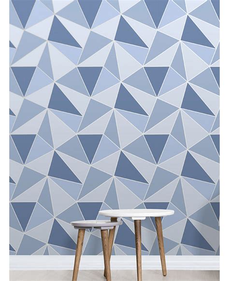 Apex Geometric Wallpaper Blue Fine Decor Fd41992