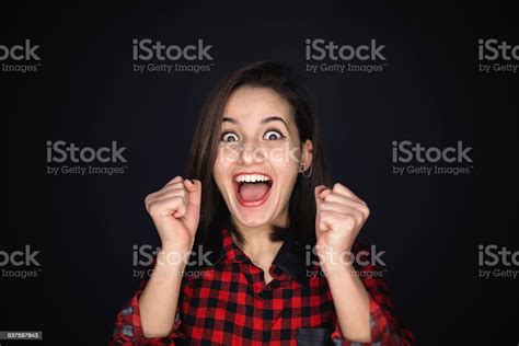 Cheerful Woman Celebrating Stock Photo Download Image Now Black