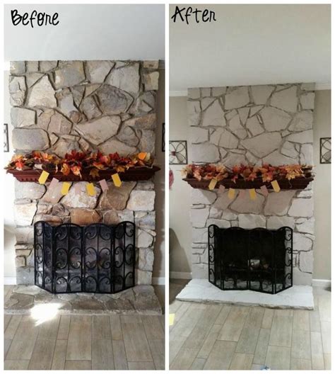 Once you're finished and your workspace is clean, sit back and relax and enjoy your new diy interior stone fireplace installed with ustone. DIY Painted Stone Fireplace | Hometalk