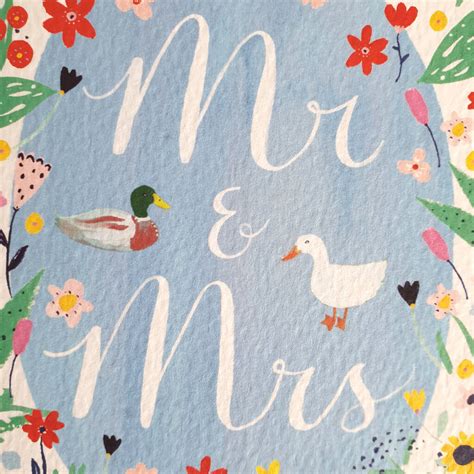 Two Ducks Floral Wedding Card By Katie Whitton Design