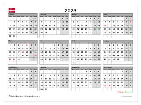 Kalender 2023 Til Print “danmark” Michel Zbinden Da