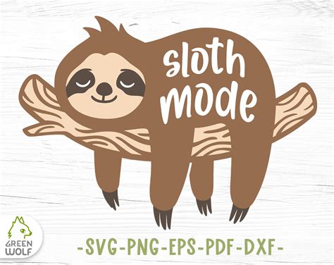 Sleeping Sloth Svg Cute Sloth On Branch Svg Files For Cricut Etsy