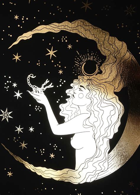 Scorpio Moon Goddess Art Print Cocorrina And Co
