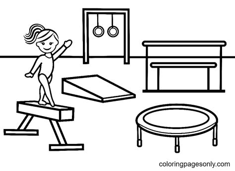 Printable Realistic Gymnastic Coloring Pages