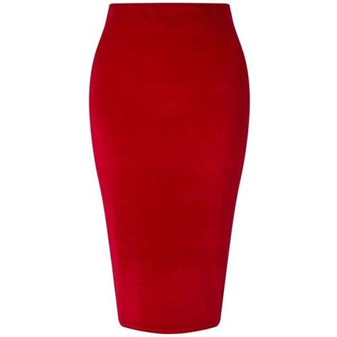 Miss Selfridge Red Velvet Ruched Back Skirt 24 Liked On Polyvore