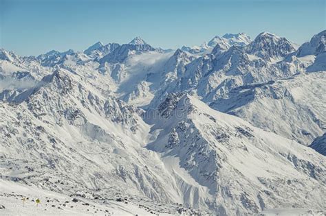 View Of The Mountain Snow Capped Mountain Peaks Stock Image Image Of