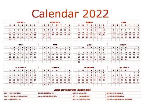 Red Calendar 2022 Png All Png All