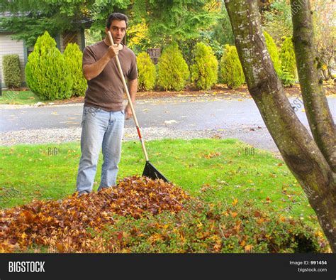 Man Doing Yardwork Image Photo Bigstock